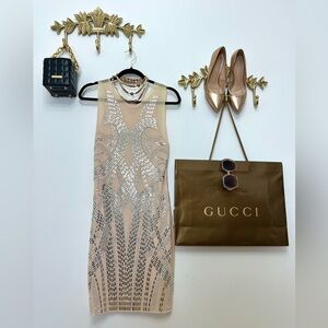 Glam full sparkle semi sheen sequin dress S ptp 19” l 38”